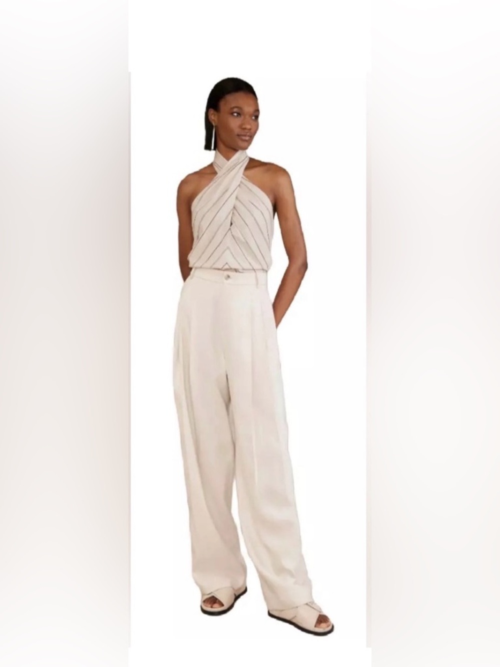 Banana Republic Pin-striped Halter Top